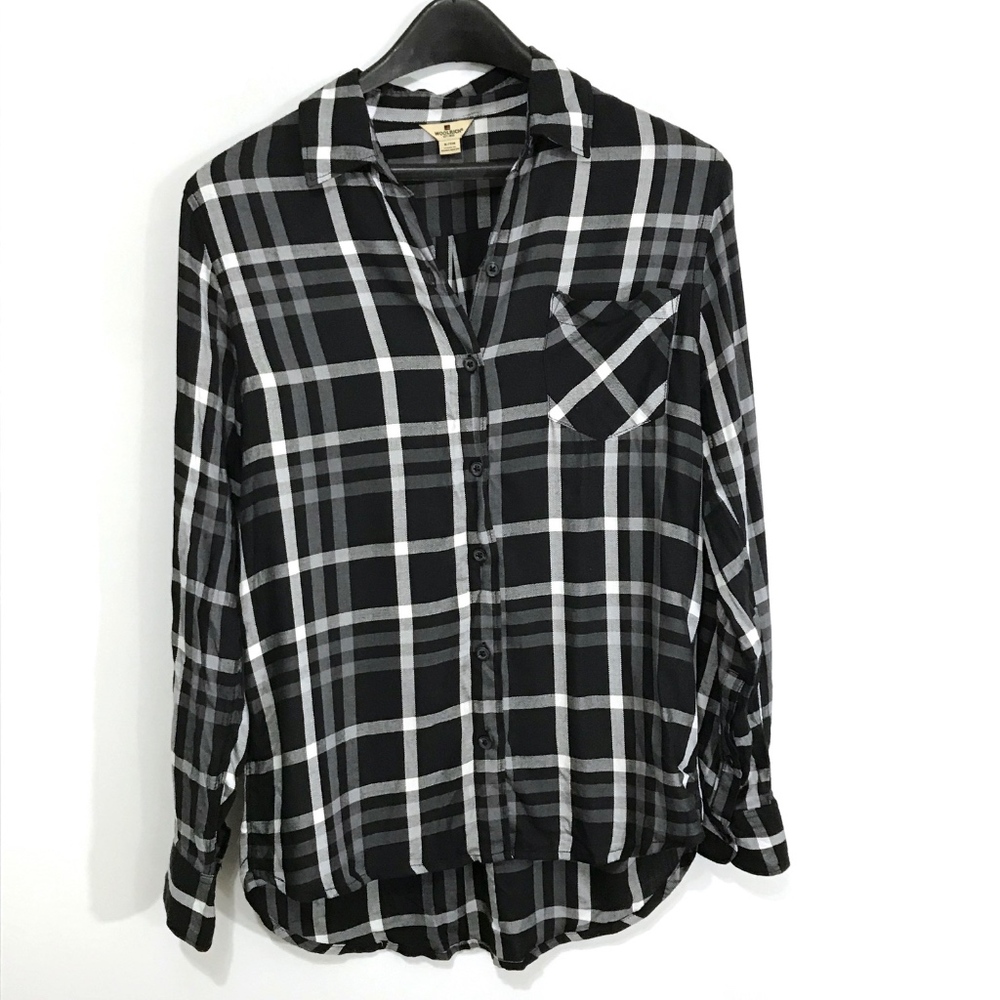 Woolrich Black Plaid Blouse - Picture 1 of 8